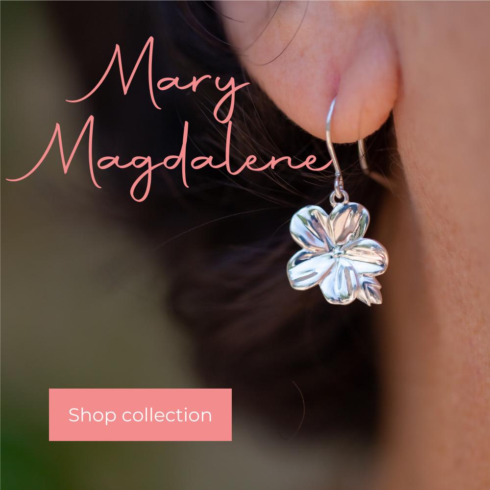 Christian jewelry almond blossom earrings in sterling silver hook style